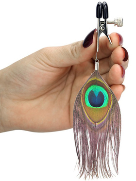 Rimba: Nipple Clamps with Peacock Feathers