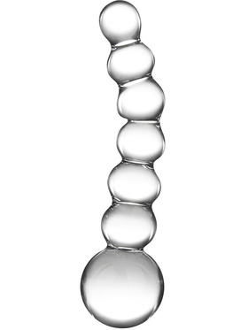 Gläs: Curved Glass Beaded Dildo
