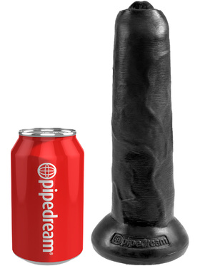King Cock: Uncut Cock Dildo, 23 cm, svart
