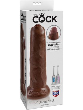 Pipedream: King Cock, Uncut Cock, 9 tum, brun