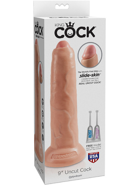 King Cock: Uncut Cock Dildo, 23 cm, ljus