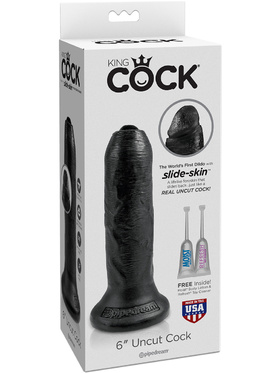 Pipedream: King Cock, Uncut Cock, 6 tum, svart