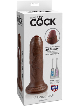 Pipedream: King Cock, Uncut Cock, 6 tum, brun