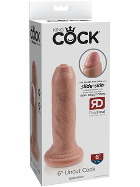 King Cock: Uncut Cock Dildo, 18 cm, ljus