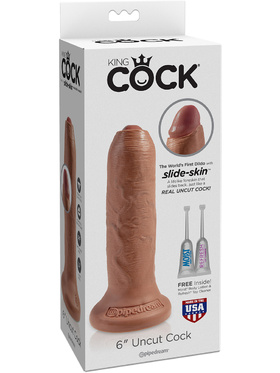 Pipedream: King Cock, Uncut Cock, 6 tum, ljusbrun