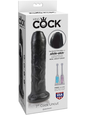 Pipedream: King Cock, Uncut Cock, 7 tum, svart