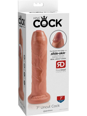 King Cock: Uncut Cock Dildo, 21 cm, ljus