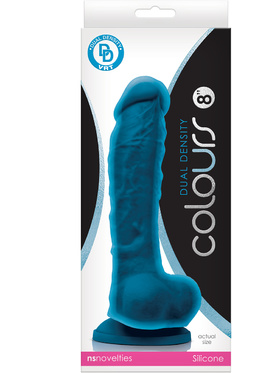 NSNovelties: Colours Dual Density Dildo, 24 cm, blå