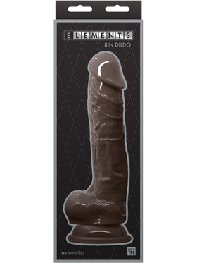 NSNovelties: Elements, 8in Dildo, Mörk hudfärg
