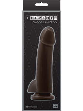 NSNovelties: Elements, Smooth 5in Dildo, Mörk hudfärg