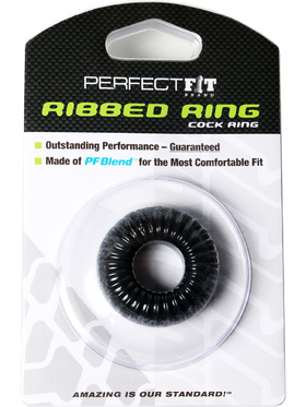 Perfect Fit: Ribbed Ring, svart