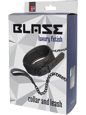 Dream Toys: Blaze, Luxury Fetish Collar and Leash, svart