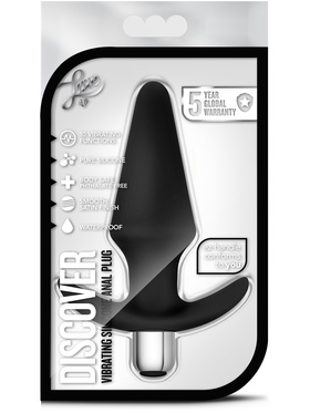 Luxe: Discover, Vibrating Silicone Anal Plug, svart