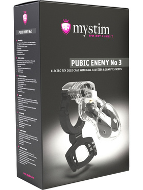 Mystim: Pubic Enemy No. 3, Electrosex Cock Cage, svart