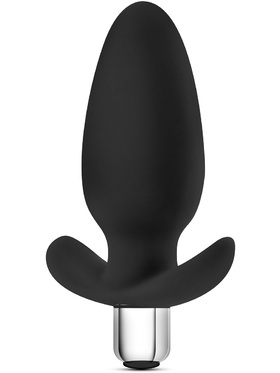 Luxe: Little Thumper, Vibrating Silicone Anal Plug, svart