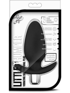 Luxe: Little Thumper, Vibrating Silicone Anal Plug, svart