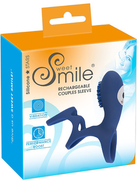 Sweet Smile: Rechargeable Couples Sleeve, blå
