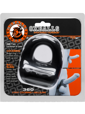 Oxballs: 360, 2-Way Cockring + Ballsling, svart