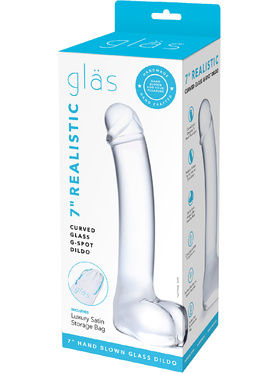 Gläs: Realistic, Curved Glass G-Spot Dildo