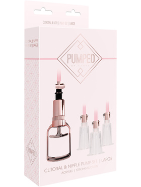 Pumped: Clitoral & Nipple Pump Set, large, rosa