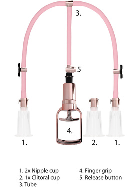 Pumped: Clitoral & Nipple Pump Set, large, rosa