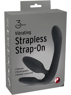 You2Toys: Vibrating Strapless Strap-On, Triple Teaser, svart
