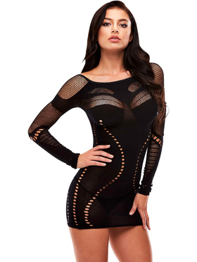 Lapdance: Long Sleeve Mini Dress, svart