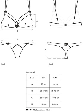 Obsessive: Intensa, Bra & Double Thong, svart