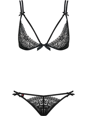 Obsessive: Intensa, Bra & Double Thong, svart