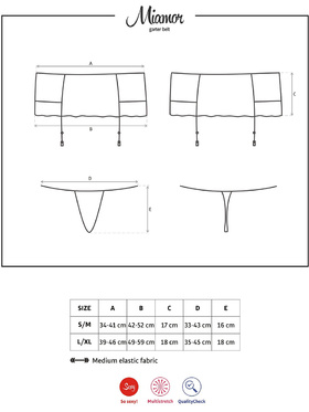 Obsessive: Miamor, Garter Belt & Thong, svart