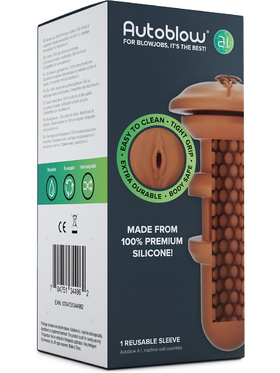 Autoblow A.I: Silicone Vagina Sleeve, mörk