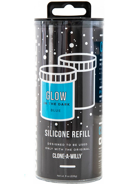 Clone-A-Willy: Silicone Refill, självlysande, blå