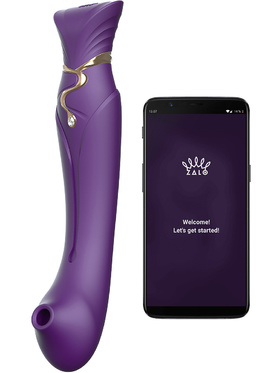 Zalo: Queen Set, G-spot PulseWave Vibrator with Suction Sleeve, lila