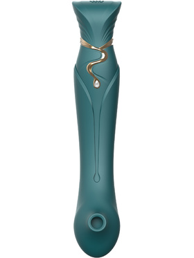 Zalo: Queen Set, G-spot PulseWave Vibrator with Suction Sleeve, grön