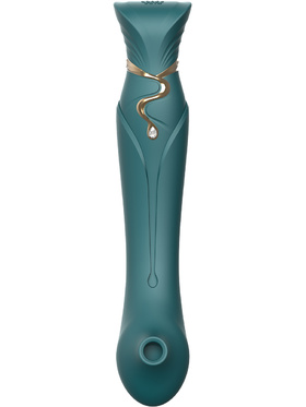 Zalo: Queen Set, G-spot PulseWave Vibrator with Suction Sleeve, grön