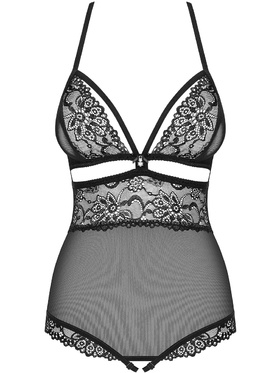Obsessive: 838-TED-1, Crotchless Teddy, svart