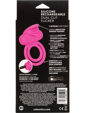 California Exotic: Rechargeable Dual Clit Flicker, rosa