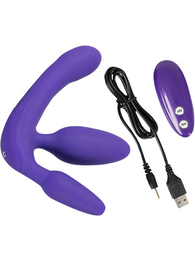 You2Toys: Vibrating Strapless Strap-On, Triple Teaser, lila