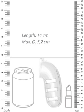 ManCage: Model 12 with Plug, 14 cm, transparent