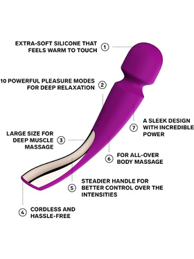 LELO: Smart Wand 2, All-Over Body Massager, stor, lila