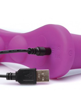 Strap U: Double Take - Purple, Vibrating Strap-On with Harness