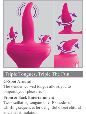 3Some: Holey Trinity, Triple Tongue Vibrator, rosa