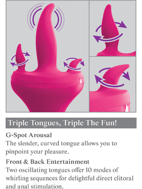 3Some: Holey Trinity, Triple Tongue Vibrator, rosa