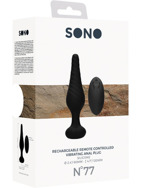 Sono: Rechargeable Remote Vibrating Anal Plug No. 77, svart