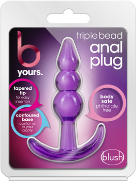 B Yours: Triple Bead Anal Plug, lila
