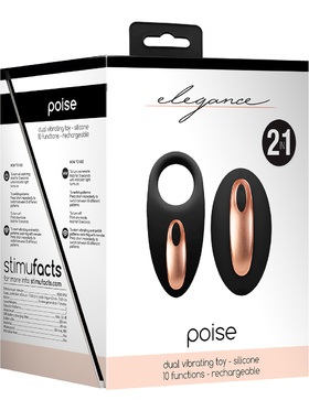 Elegance: Poise, Dual Vibrating Toy, svart