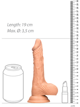 RealRock Skin: Realistic Dildo with Balls, 19 cm, ljus