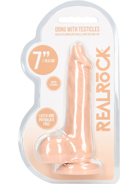 RealRock Skin: Realistic Dildo with Balls, 19 cm, ljus