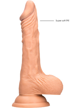 RealRock Skin: Realistic Dildo with Balls, 19 cm, ljus