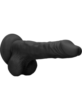 RealRock Skin: Realistic Dildo With Balls, 22 cm, svart